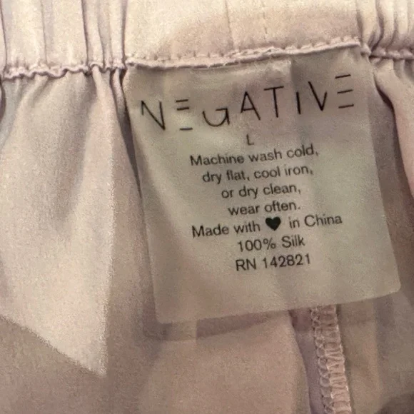 Light Purple Satin Boxer Pajama Bottoms from Negative size L - Picture 2 of 2